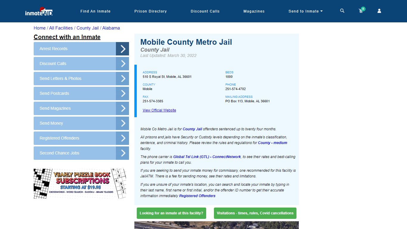 Mobile County Metro Jail - Inmate Locator - Mobile, AL